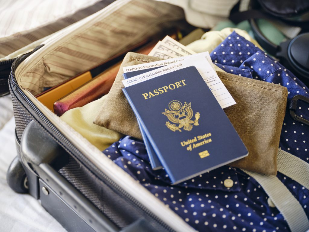 Suitcase and Travel documents, including Passport - LTE