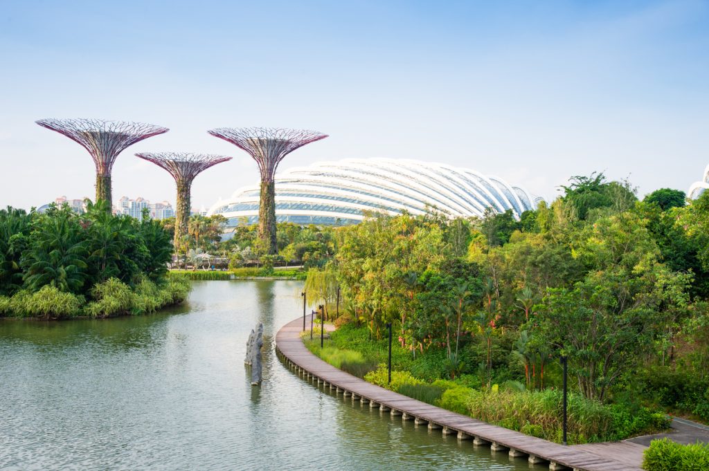 Singapore's famous view of marina bay district and cityscape is a popular tourist attraction in the Marina District of Singapore - Leisure Travel Enterprises 